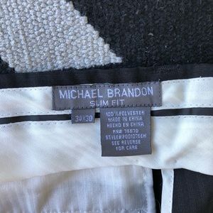 Michael Brandon Pants - Michael Brandon - Black pinstripe dress pants Michael Brandon Pants - Michael Brandon - Black pinstripe dress pants